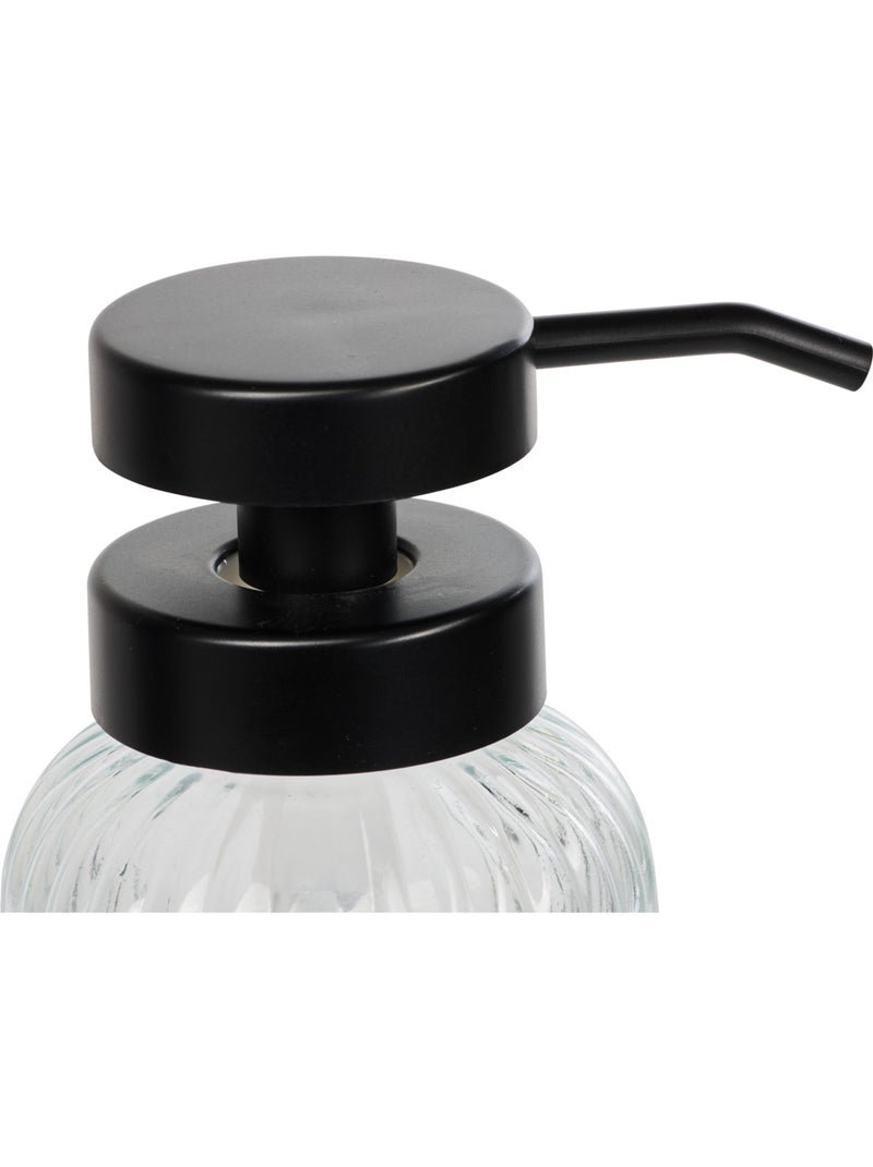 Distributeur à savon en verre nervuré 500ml BLACK EDITION Transparent - Kiabi