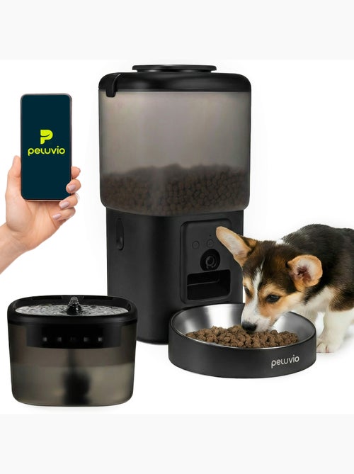 Distributeur Croquettes Automatique 2en1 PELUVIO Feast - Fontaine à Eau - Camera - Wi-Fi - 10/jour - Kiabi Distributeur Croquettes Automatique 2en1 PELUVIO Feast - Fontaine à Eau - Camera - Wi-Fi - 10/jour - Kiabi