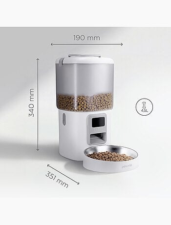 Distributeur de croquettes Automatique Chien PELUVIO Crispy - 4,5 L - 4 Repas/jour