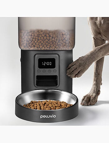 Distributeur de croquettes Automatique Chien PELUVIO Crispy - 4,5 L - 4 Repas/jour