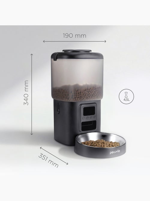 Distributeur de croquettes Automatique Chien PELUVIO Crispy - 4,5 L - 4 Repas/jour - Kiabi Distributeur de croquettes Automatique Chien PELUVIO Crispy - 4,5 L - 4 Repas/jour - Kiabi