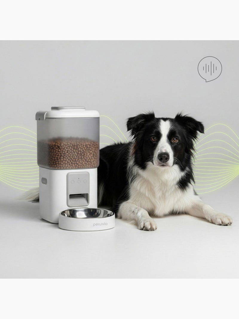 Distributeur de croquettes Automatique Chien PELUVIO Crispy - Wi-Fi - 4,5 L - 4 Repas/jour Blanc - Kiabi