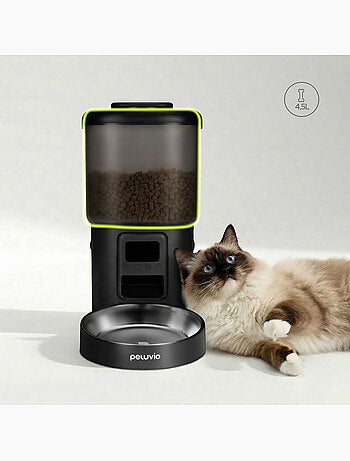 Distributeur de croquettes Automatique pour chat Chat PELUVIO Crispy - 4,5 L - 4 Repas/jour