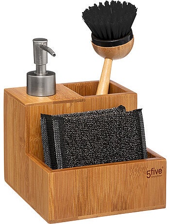 Distributeur de savon avec brosse et éponge BAMBOU