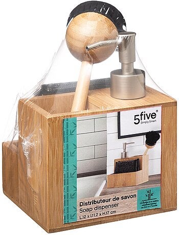 Distributeur de savon avec brosse et éponge BAMBOU