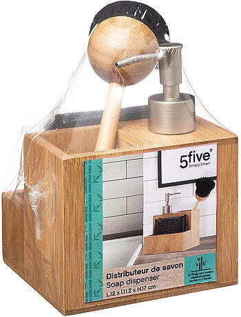 Distributeur de savon avec brosse et éponge BAMBOU