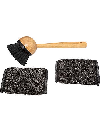 Distributeur de savon avec brosse et éponge BAMBOU
