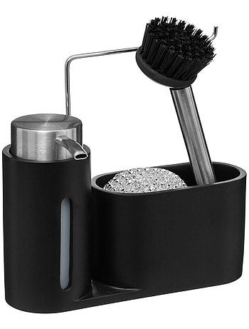 Distributeur de savon avec poignée, avec éponge et brosse