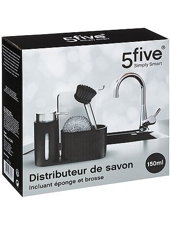 Distributeur de savon avec poignée, avec éponge et brosse