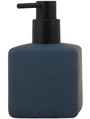 Distributeur de savon carré en céramique bleue