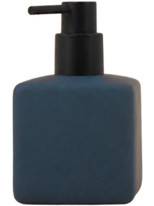 Distributeur de savon carré en céramique bleue - Kiabi