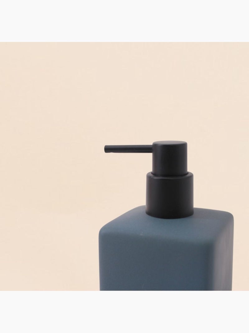 Distributeur de savon carré en céramique bleue Bleu - Kiabi