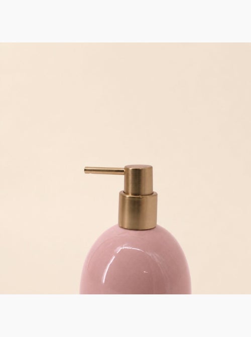 Distributeur de savon céramique rose effet craquelé - Kiabi
