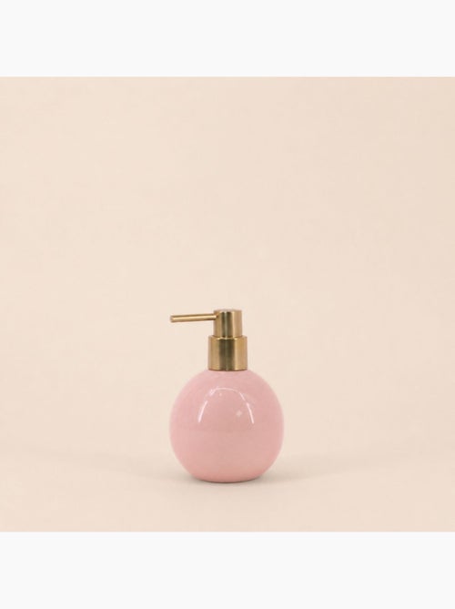 Distributeur de savon céramique rose effet craquelé - Kiabi