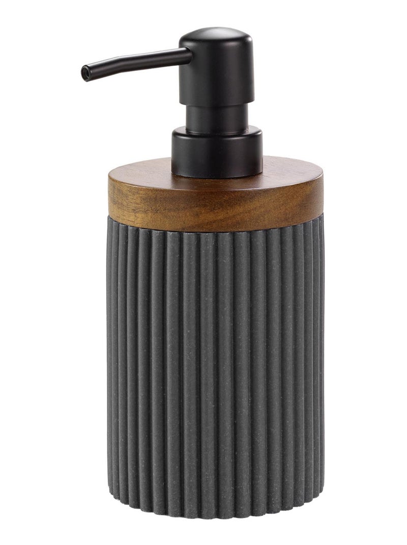 Distributeur de savon en acacia gris anthracite - Kiabi