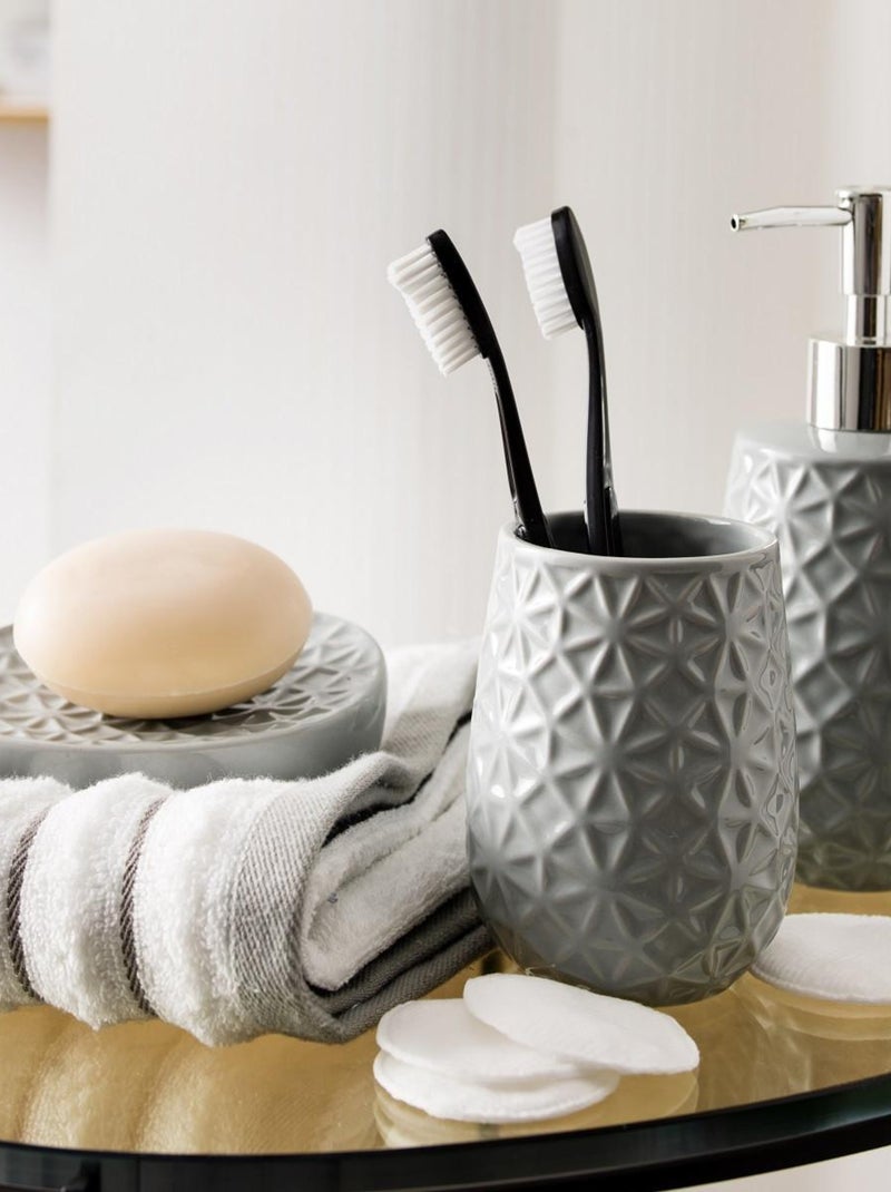 Distributeur de savon en céramique MAGIC Guy Levasseur – relief effet diamant Gris - Kiabi
