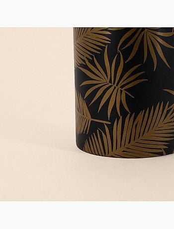 Distributeur de savon en dolomite noire feuilles dorées