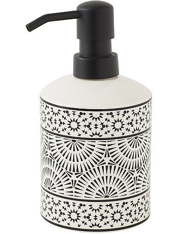 Distributeur de savon en porcelaine TRIBU – pompe noire longue Guy Levasseur