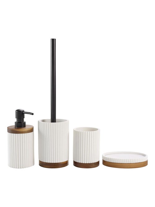 Distributeur de savon Hamilton effet pierre et acacia - Kiabi