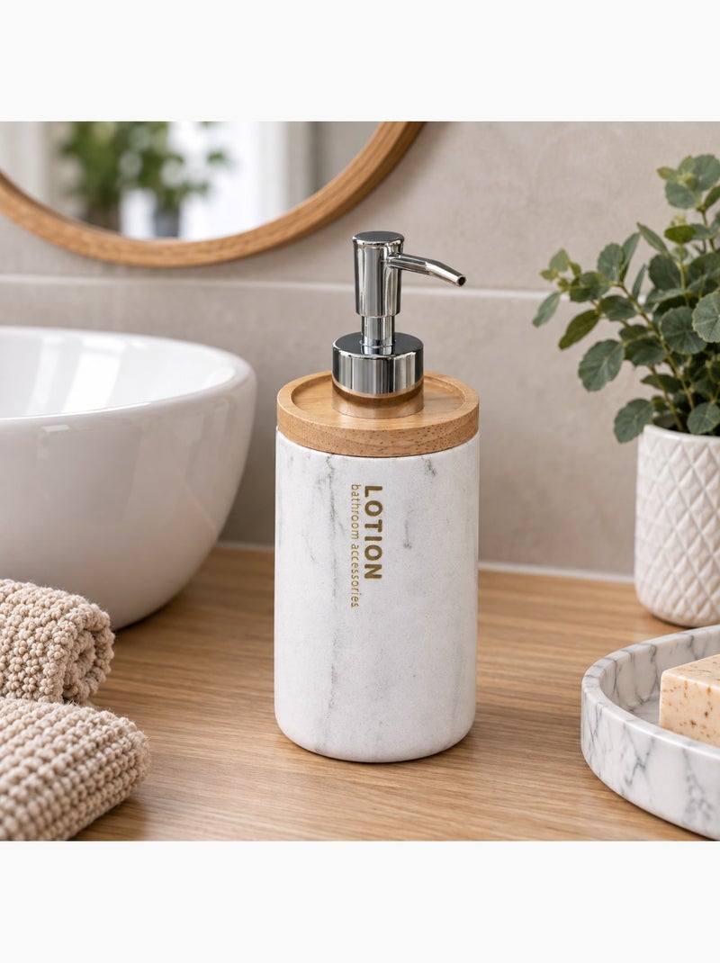 Distributeur de savon polyresine  marbre Blanc - Kiabi