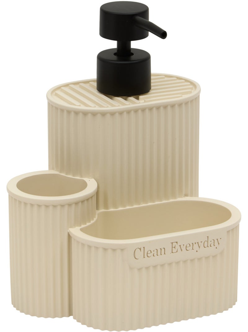Distributeur de savon rectangulaire TERRA Beige - Kiabi
