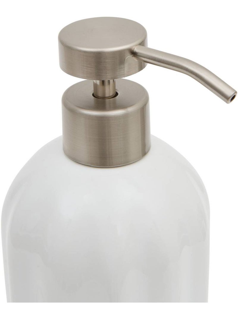 Distributeur de savon rond en grès colorama Blanc - Kiabi