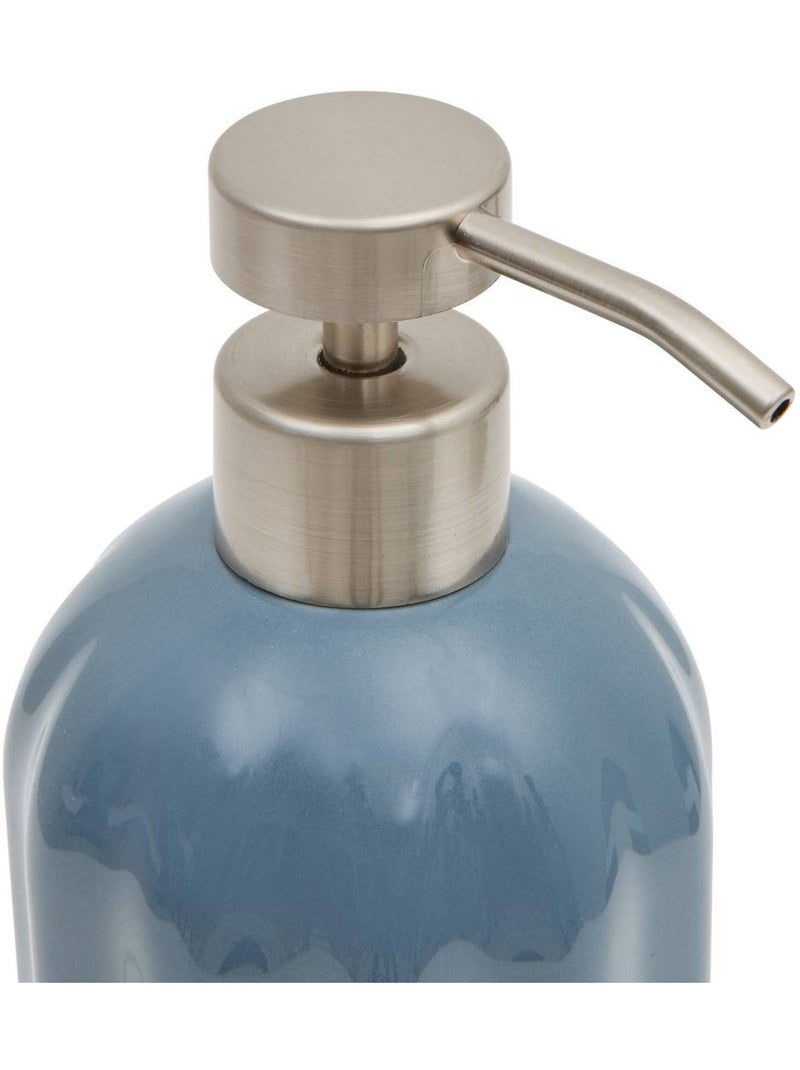 Distributeur de savon rond en grès colorama Bleu - Kiabi