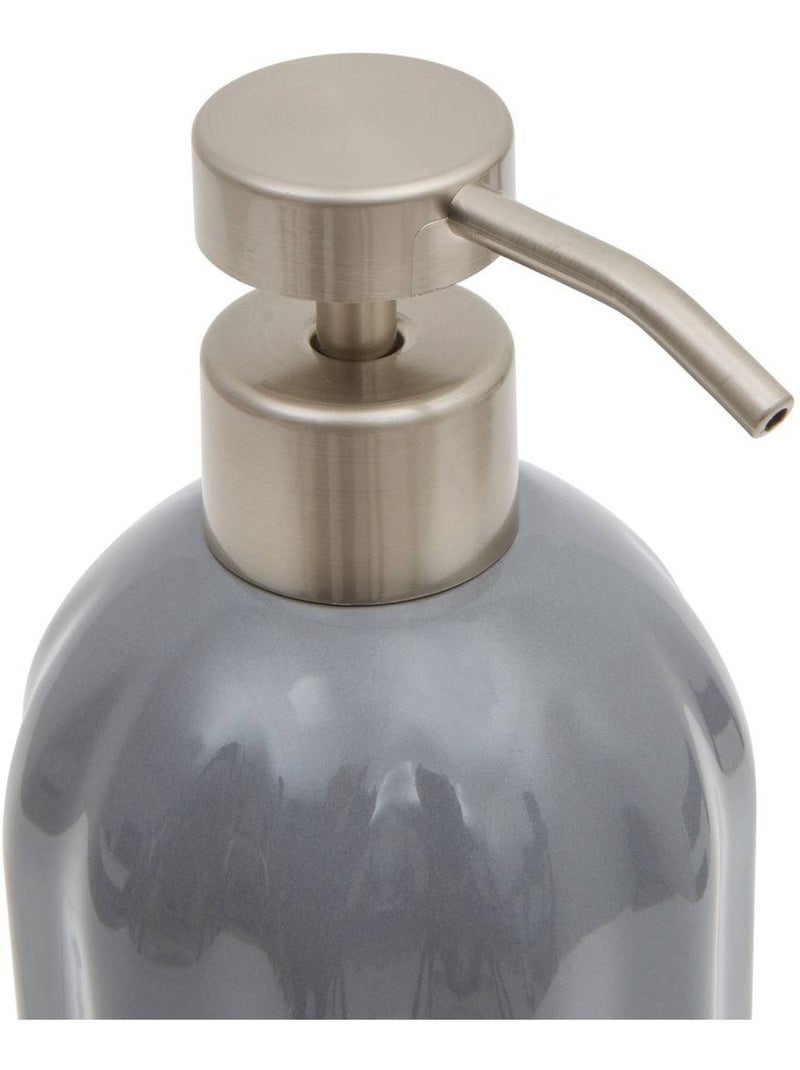 Distributeur de savon rond en grès colorama Gris - Kiabi