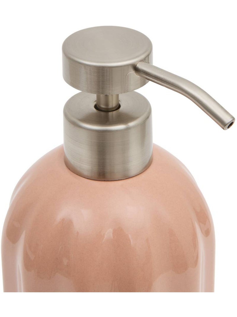 Distributeur de savon rond en grès colorama Rose - Kiabi