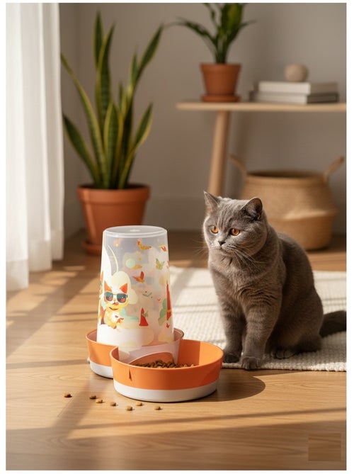 Distributeur d'eau ou de nourriture Chat au soleil - Kiabi Distributeur d'eau ou de nourriture Chat au soleil - Kiabi