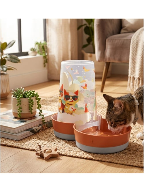 Distributeur d'eau ou de nourriture Chat au soleil - Kiabi Distributeur d'eau ou de nourriture Chat au soleil - Kiabi