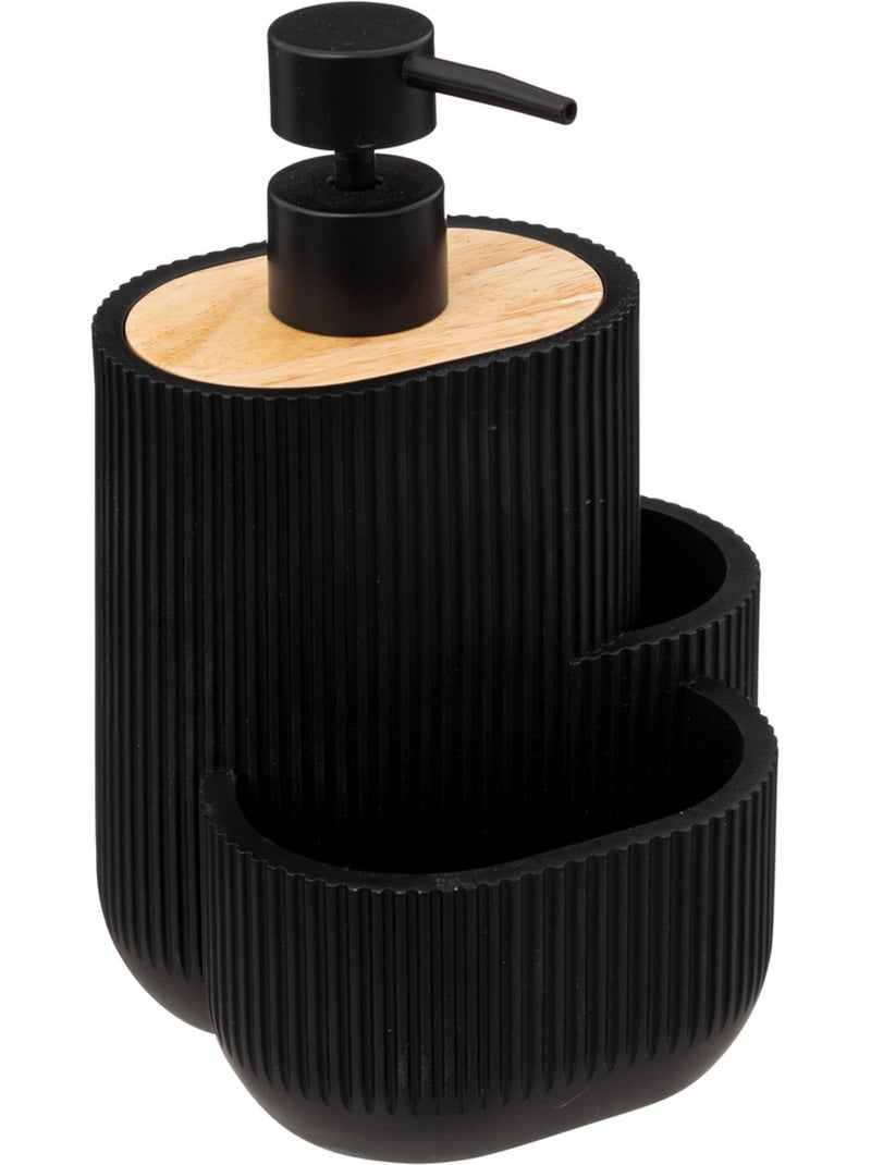 Distributeur savon 500ml avec éponge et brosse NATUREO Noir - Kiabi