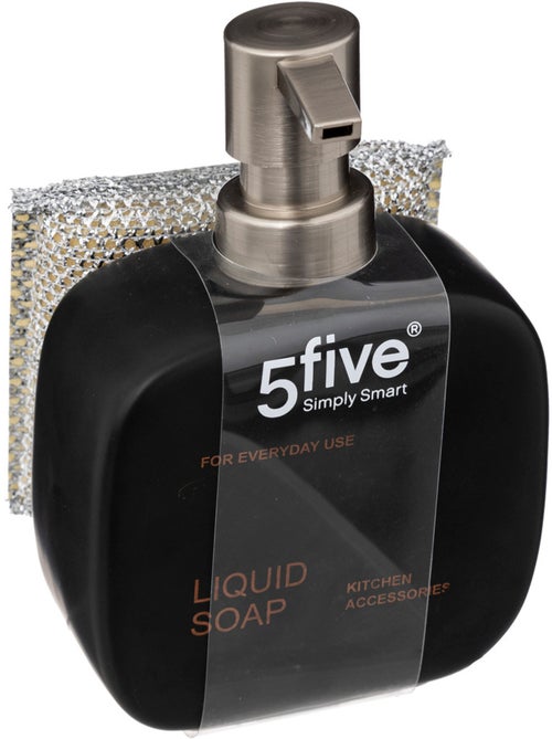 Distributeur savon avec éponge 400ml BLACK EDITION - Kiabi