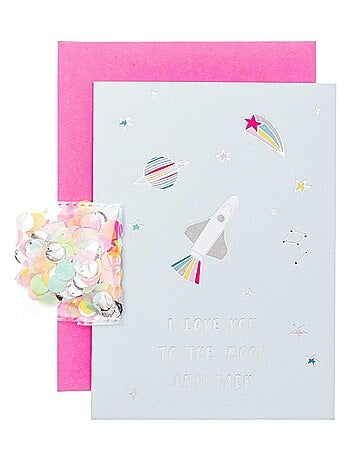 DIY Carte Wonderland Lune avec enveloppe et confetti