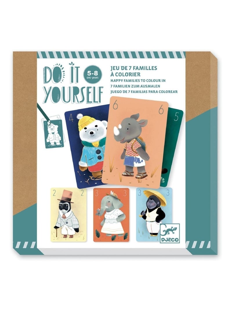 Do it Yourself Chics animaux jeu de 7 familles à colorier Multicolore - Kiabi