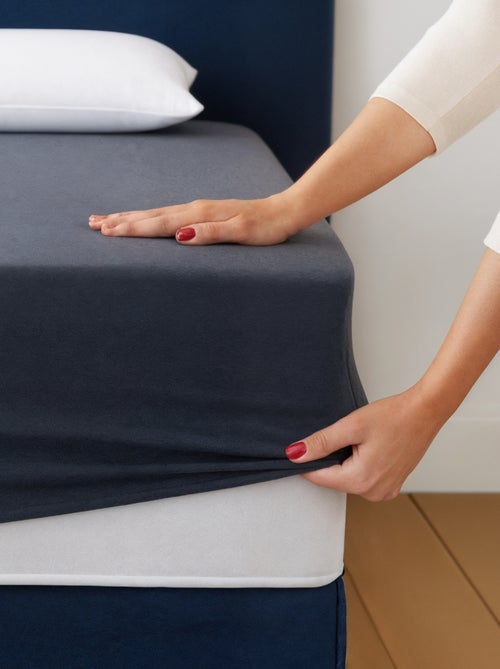 DODO - Drap Housse 2 en 1 - Alèse Imperméable intégrée - Coloris Carbone - Kiabi