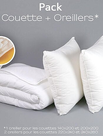 Oreiller blanc médium 60x60 cm 1001 NUITS DE CONFORT DODO : le lot