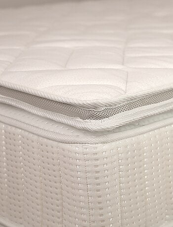 Surmatelas avec élastiques 160x200 cm microfibre unie Mata - Blanc - Kiabi  - 36.90€