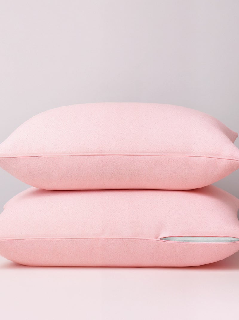 DODO - Taie d'oreiller 2 en 1 - Alèse absorbante intégrée - Coloris Poudre Rose clair - Kiabi