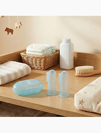 Doigtier brosse dentaire silicone bébé lot 2