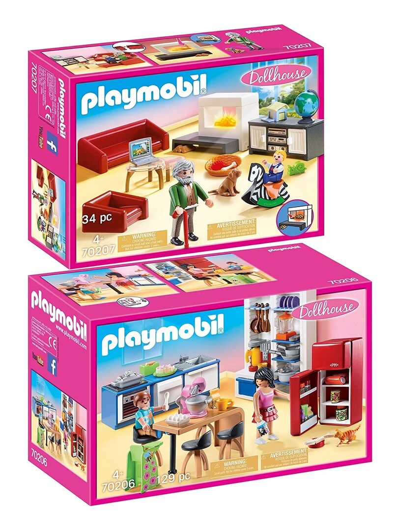 PLAYMOBIL Dollhouse - Salon avec cheminée, Jouets de construction