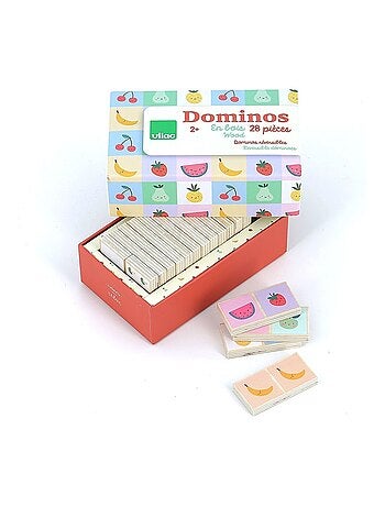 Dominos en bois fruits et légumes