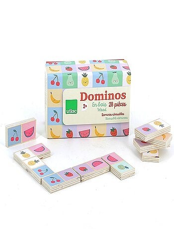 Dominos en bois fruits et légumes