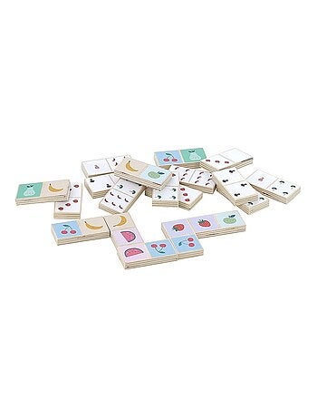 Dominos en bois fruits et légumes