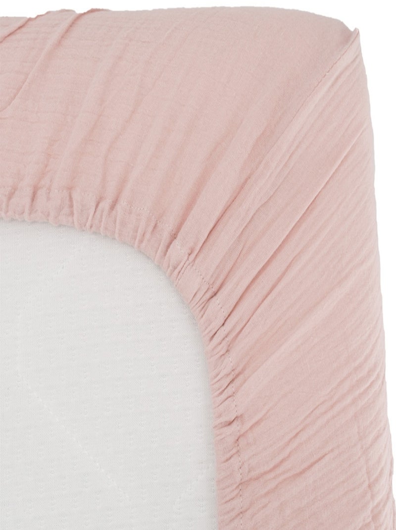Domiva - Drap housse en gaze de coton Rose - Kiabi