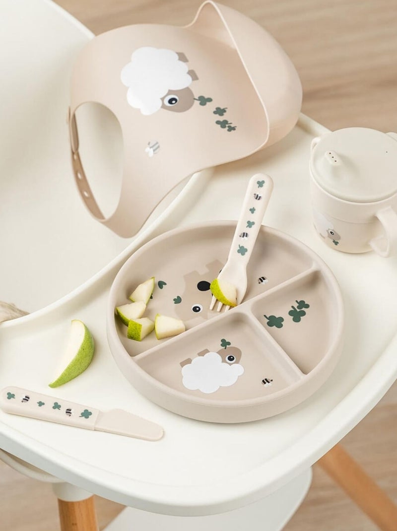 Done by Deer - Assiette à compartiments Stick&Stay Beige - Kiabi