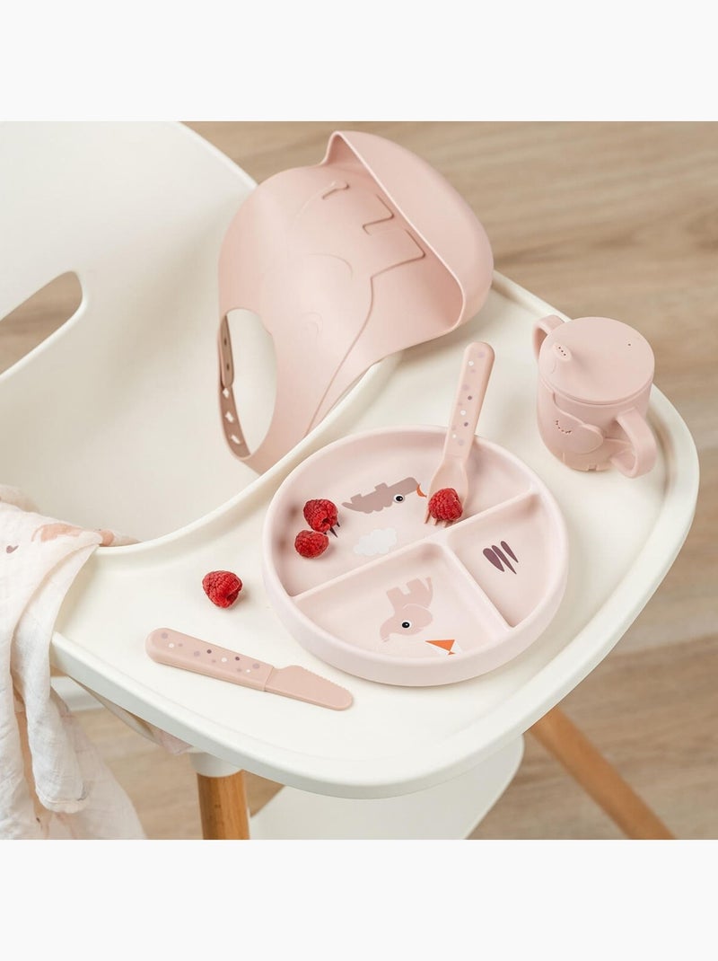 Done by Deer - Assiette à compartiments Stick&Stay Rose - Kiabi