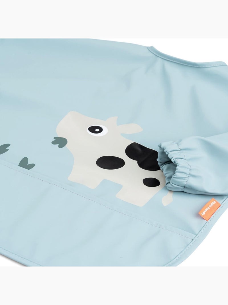 Done by Deer - Bavoir à manches avec poche Tiny farm Bleu - Kiabi