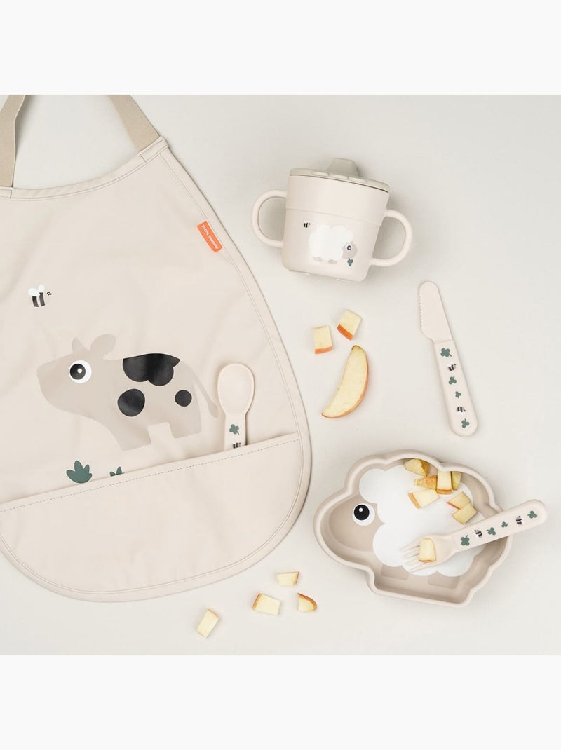 Done by Deer - Bavoir élastique Tiny farm Beige - Kiabi