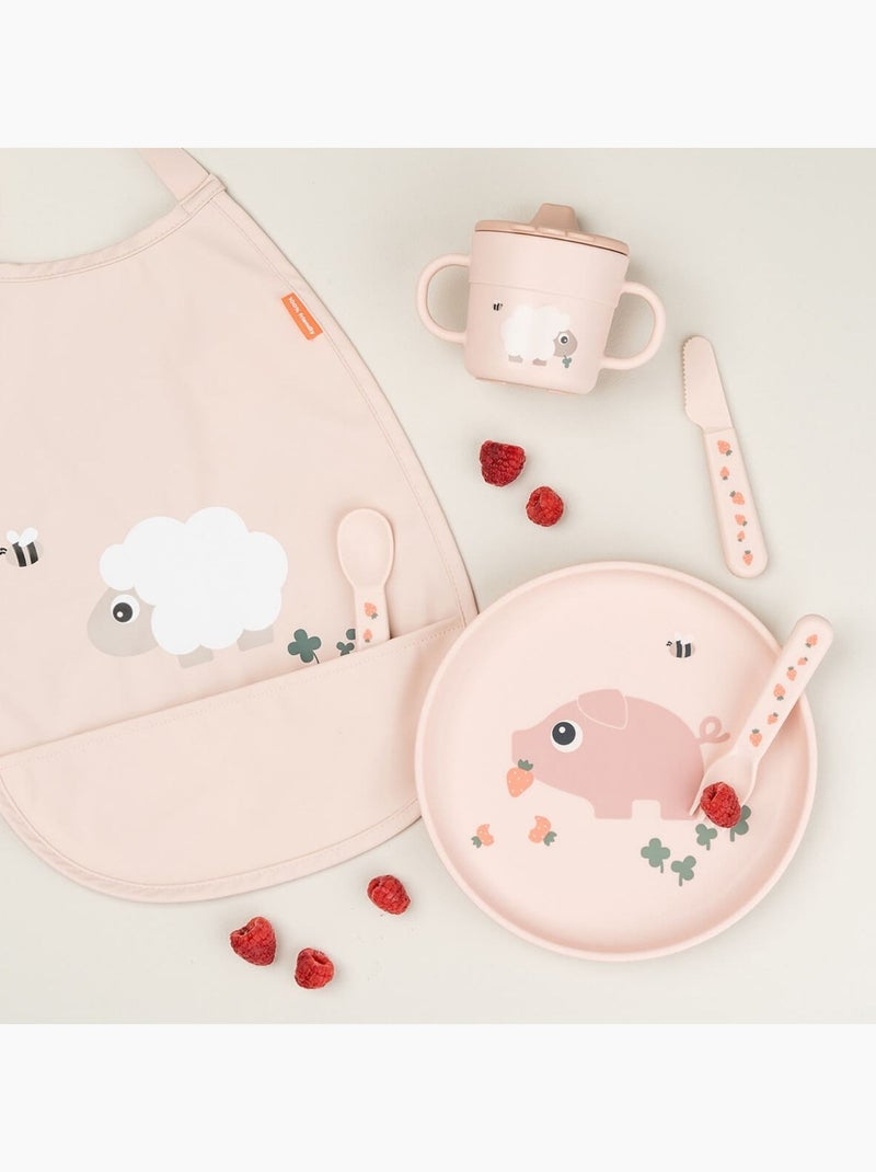 Done by Deer - Bavoir élastique Tiny farm Rose - Kiabi